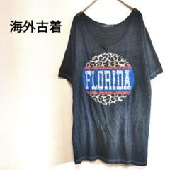 海外古着 半袖Tシャツ カットソー トップス プリント ダークグレー