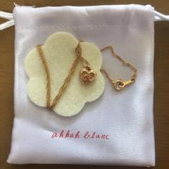 ahkah blanc K18PG ダイヤモンド ハート イニシャルネックレス