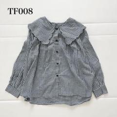 TF008 襟付きブラウス ギンガムチェックシャツ カジュアル トップス 可愛い