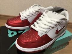 Supreme Nike SB Dunk low White Red 25.5