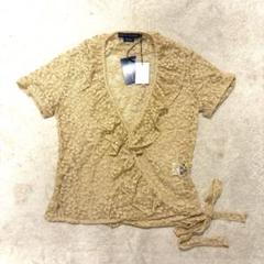 極美品⭐️ラルフローレン レースシャツ　花柄　ベージュ　サイズ調整可能　シースルー