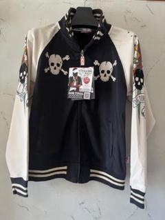 DOG TOWN スカルデザイン スカジャン 希少モデル DOG TOWN 黒龍 髑髏侍&龍 大判刺繍スカジャン ドッグ
