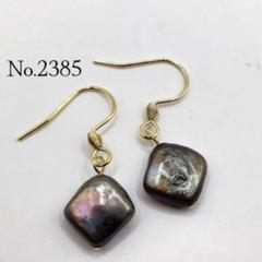 No.2385 一粒淡水パールのシンプルフックピアス ハンドメイドピアス