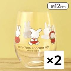 ミッフィー デザイン　グラス 70th Anniversary レッド 2セット
