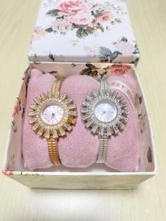 L'EST ROSE 花モチーフ 時計＆コサージュ＆イヤリングセット未
