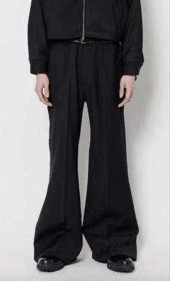 GOAT ESSENCE TUCK FLARE PANTS 黒 サイズ2