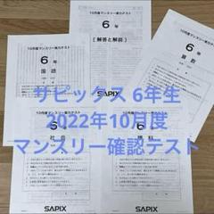 2023年2月受験組　6年　サピックス　テスト　原本　全20回フルセット 2025年最新】sapix マンスリーテスト 6年の人気アイテム - メルカリ