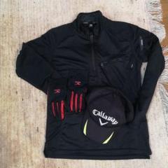 Callaway ゴルフウェア M ブラック グローブ・キャップ付き