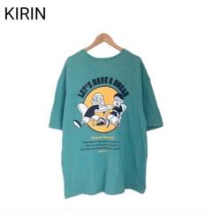 KIRIN　キャラクターTシャツ　韓国　プリント　半袖　人物　丸首　XL
