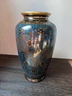 九谷/光竜☆花瓶・青粒鉄仙/箱付/25㎝X15㎝直径/未使用 九谷焼 青粒鉄仙 花瓶 - メルカリ