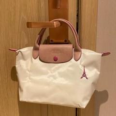 ロンシャン　 ハンドバッグ　 エッフェル塔刺繍　トートバッグ　白 ロンシャン LONGCHAMP トートバッグエッフェル塔刺繍｜Yahoo
