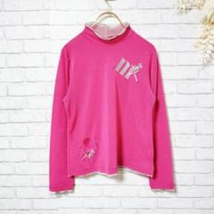 【美品】lalac413 sporty メッシュカットソー ピンク Mサイズ
