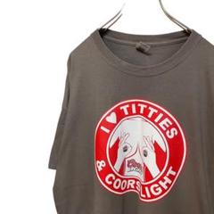 I love TITTIES アメカジ ギルダン GILDAN Tシャツ　グレー