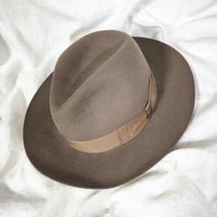 極美品✨ ボルサリーノ カーサ Casa ラビットファー ハット 59 ネイビー 新品】ボルサリーノ Borsalino ラビットファー 中折れフェルトハット