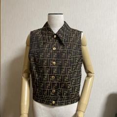 FENDI ネイビー タンクトップ ベスト　ロゴ　36 S M FENDI ネイビー タンクトップ ベストロゴ36 S M