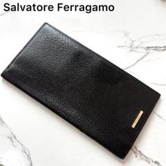 フェラガモ 財布 メンズ 二つ折り ブラック 黒 レザー 型押し　品薄　希少 FERRAGAMO フェラガモ 2つ折り財布 メンズ | メンズ・ブランド