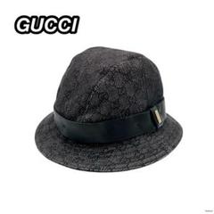 美品 グッチ GUCCI バケットハット 帽子 ggキャンバス ゴールド金具 L