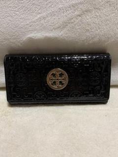 ☆極美品☆トリーバーチ☆長財布☆エナメルブラック TORY BURCH トリーバーチ ラウンドファスナー長財布 ブラック