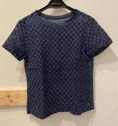 45R リネン天竺のカットワークテントTシャツ