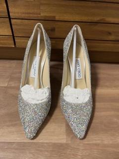 【Nana3120】JIMMY CHOO ROMY85 グリッターパンプス Platinum Ice Dusty Glitter Pointy Toe Pumps | Romy 85