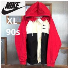 90s NIKE アノラックジャンパー XL レッド バックプリント