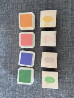 カラフルインクパッドとスタンプセット