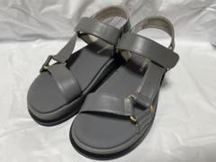 ヒルズアヴェニュー　スポーツサンダル　グレー　天然皮革　極美品　中古