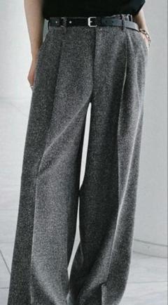 WYM BREEZE TWEED DEEP TUCK BAGGY SLACKS