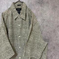 00s 半袖　柄シャツ　シルク　メンズ　M 古着　個性派
