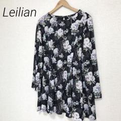 Leilian★　レリアン　チュニック　ミニワンピース　花柄　大きいサイズ17号 Leilian☆ レリアン チュニック ミニワンピース 花柄 大きい