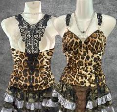 【 ❤︎まさき様5点❤︎ 】平成ギャル フェアリーグランジ　ヒョウ柄　重ね着風 ⭐︎新品✨y2k 派手 平成ギャル フェアリーグランジ レース