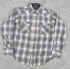最強 黒グレー白 PENDLETON ボードシャツ オンブレシャドー