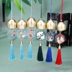 新品　タッセル付き風鈴 青・赤・ピンク・黒・白