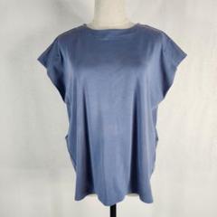 良品 Tシャツ 半袖カットソー 立体袖 ブルー レディース M