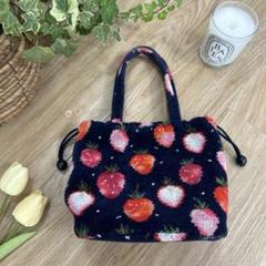 FEILER - 【新品】ストロベリードット ネイビー 巾着バッグ