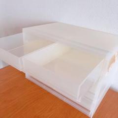 無印良品　半透明　ポリプロピレン　ケース引き出し式　横ワイド　3セット