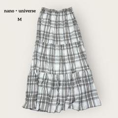 nano・universe ナチュラルガーリーチェックティアードスカート