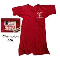 60s Champion ランナーズ Vネック Tシャツ S レアな両面プリント