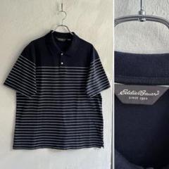 90S USA Eddie Bauer ボーダーポロシャツ エディーバウアー