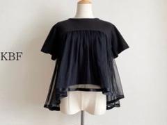 ケービーエフ KBF Tシャツ 半袖 黒 ブラック チュール 切替 One