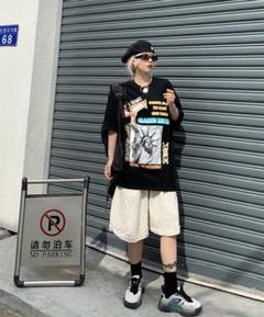 ⭐︎男女⭐︎残りわずか❗️フロント ポップ プリント Tシャツ ショートスリーブ 半袖