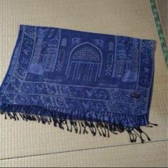 22. ウズベキスタン直輸入　カシミヤ100% 刺繍ショール　ネイビー ウズベキスタン直輸入 カシミヤ100% 刺繍ストール ネイビー
