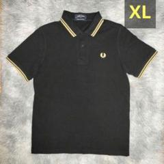 美品✨】 英国製 フレッドペリー ポロシャツ 半袖 42 XL 黒 金