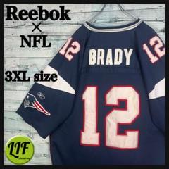 リーボック NFL 全刺繍 ペイトリオッツ アメフトゲームシャツ3XL 5586
