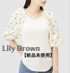 【新品未使用】LILY BROWN リリーブラウン 変形スリーブニットトップス