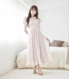 Rose Muse Chiffon pleated dress pink - メルカリ