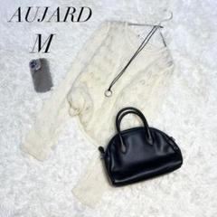 ニット/プルオーバー/長袖/シアー/M/透け感/オフホワイト/AUJARD