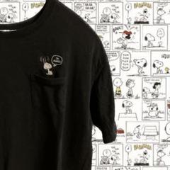 SNOOPY スヌーピー　Tシャツ　キャラT 刺繍　黒　ブラックのサムネイル