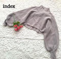 indexインデックス 【丈短】【ハイネック】【ドルマン袖】ピンクベージュ長袖S