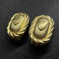 希少✨BURBERRY Vintage Logo Gold Earrings